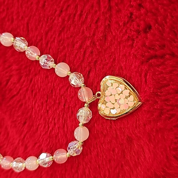 The Children's Place girls heart locket necklace and matching bracelet - Picture 2 of 5